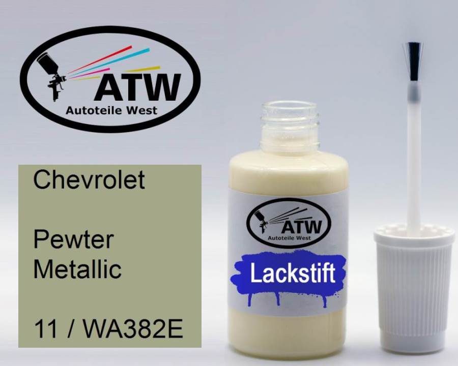 Chevrolet, Pewter Metallic, 11 / WA382E: 20ml Lackstift, von ATW Autoteile West.